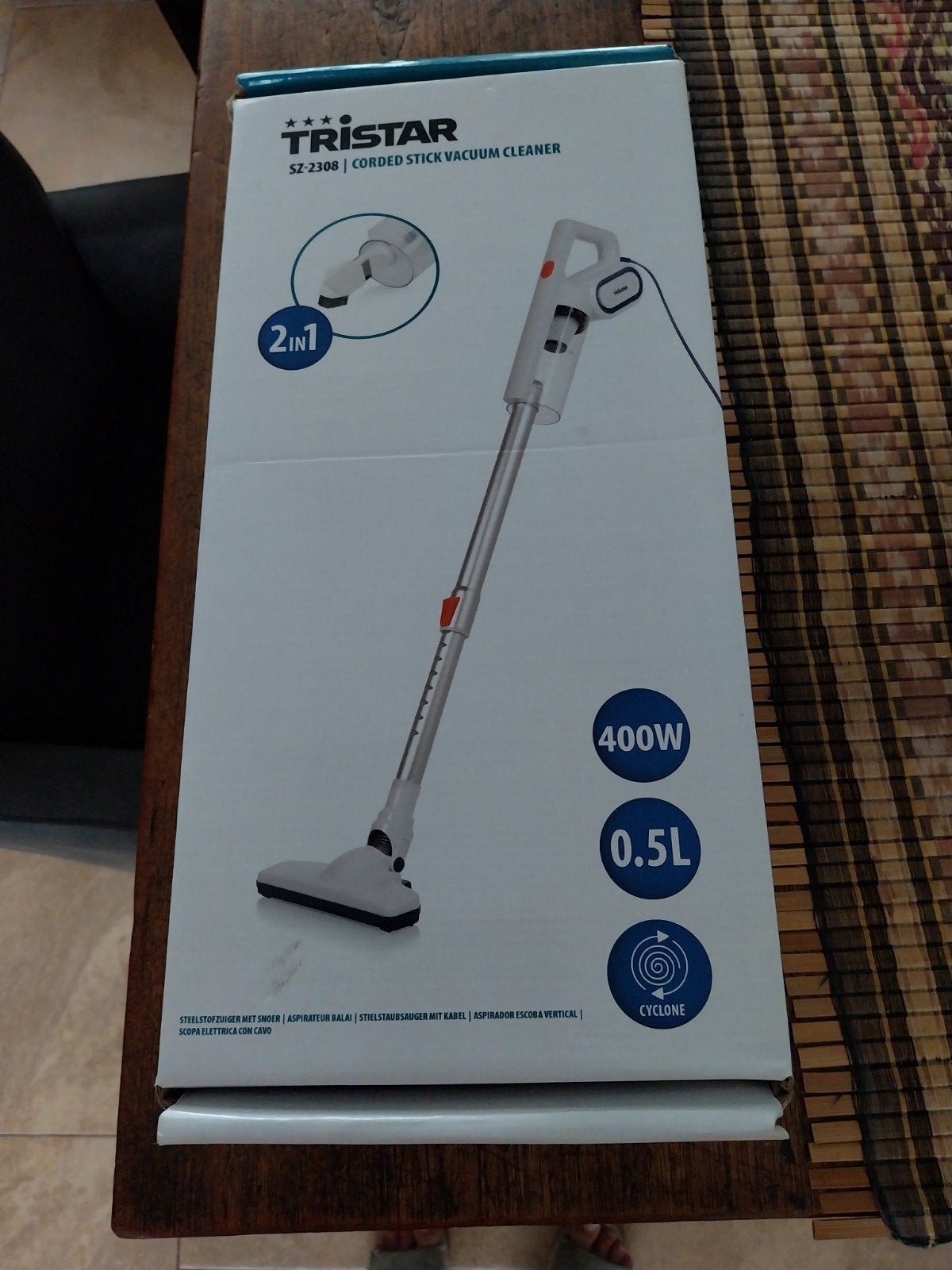 Tristar SZ-2308 2-in-1 Steelstofzuiger - 400W, Witgoed en Apparatuur, Stofzuigers, Ophalen, Overige merken, Nieuw, Geschikt voor harde vloeren