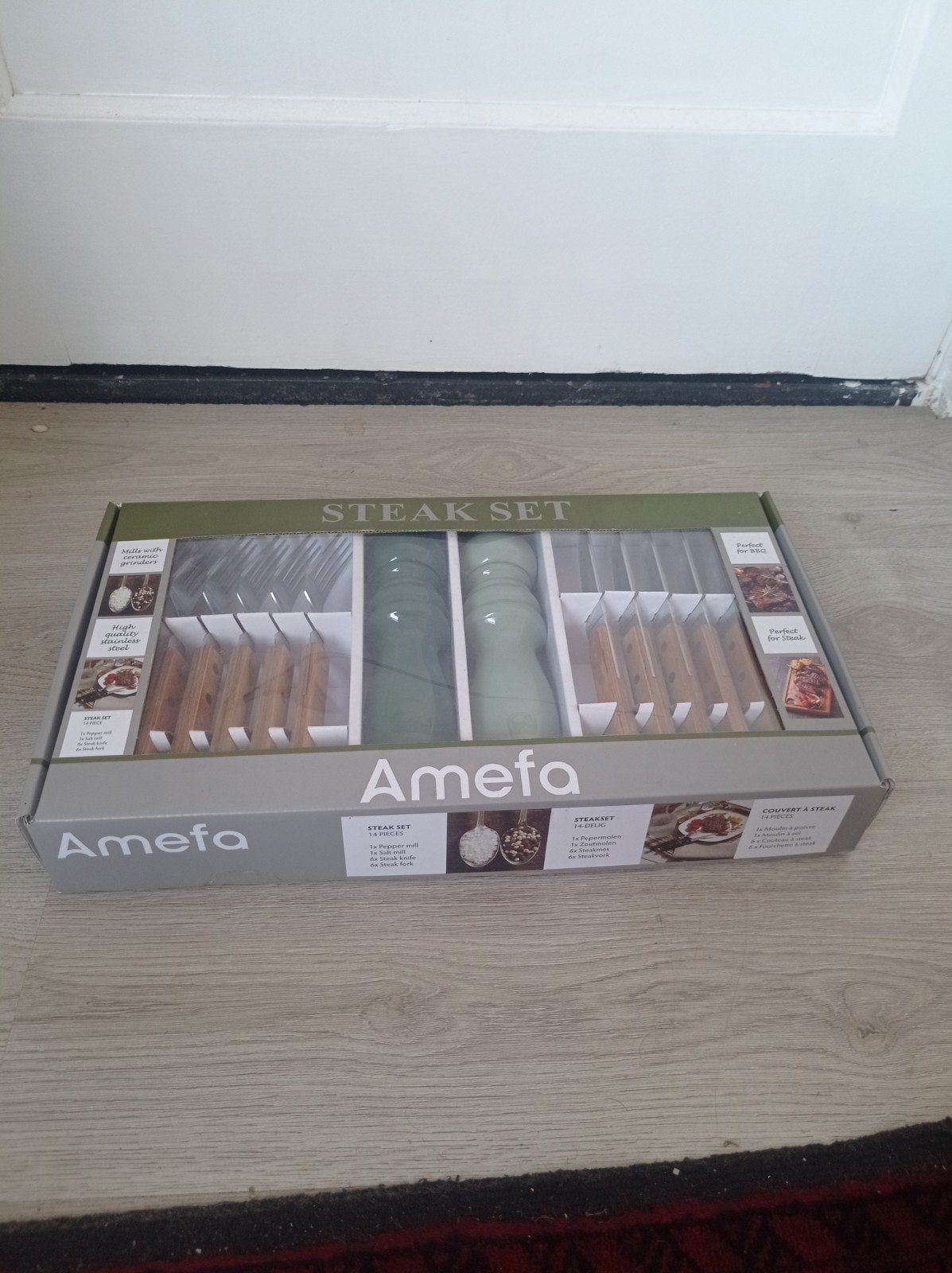 Amefa BBQ/Steak Set Natural - 14-delig, Antiek en Kunst, Ophalen of Verzenden
