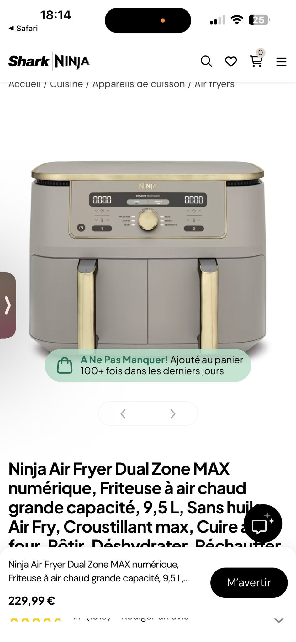 Nieuwe Ninja Airfryer Dual Zone MAX 9,5L - Ongebruikt, Ophalen, Nieuw, Airfryer XXL, 1500 gram of meer