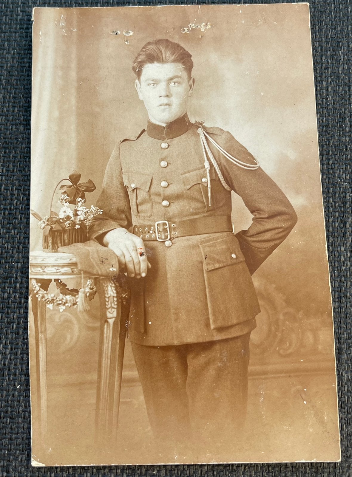 Militaire Portretfoto Originele Kabinetfoto / Fotokaart, Verzamelen, Ophalen of Verzenden, Voor 1940, Zo goed als nieuw