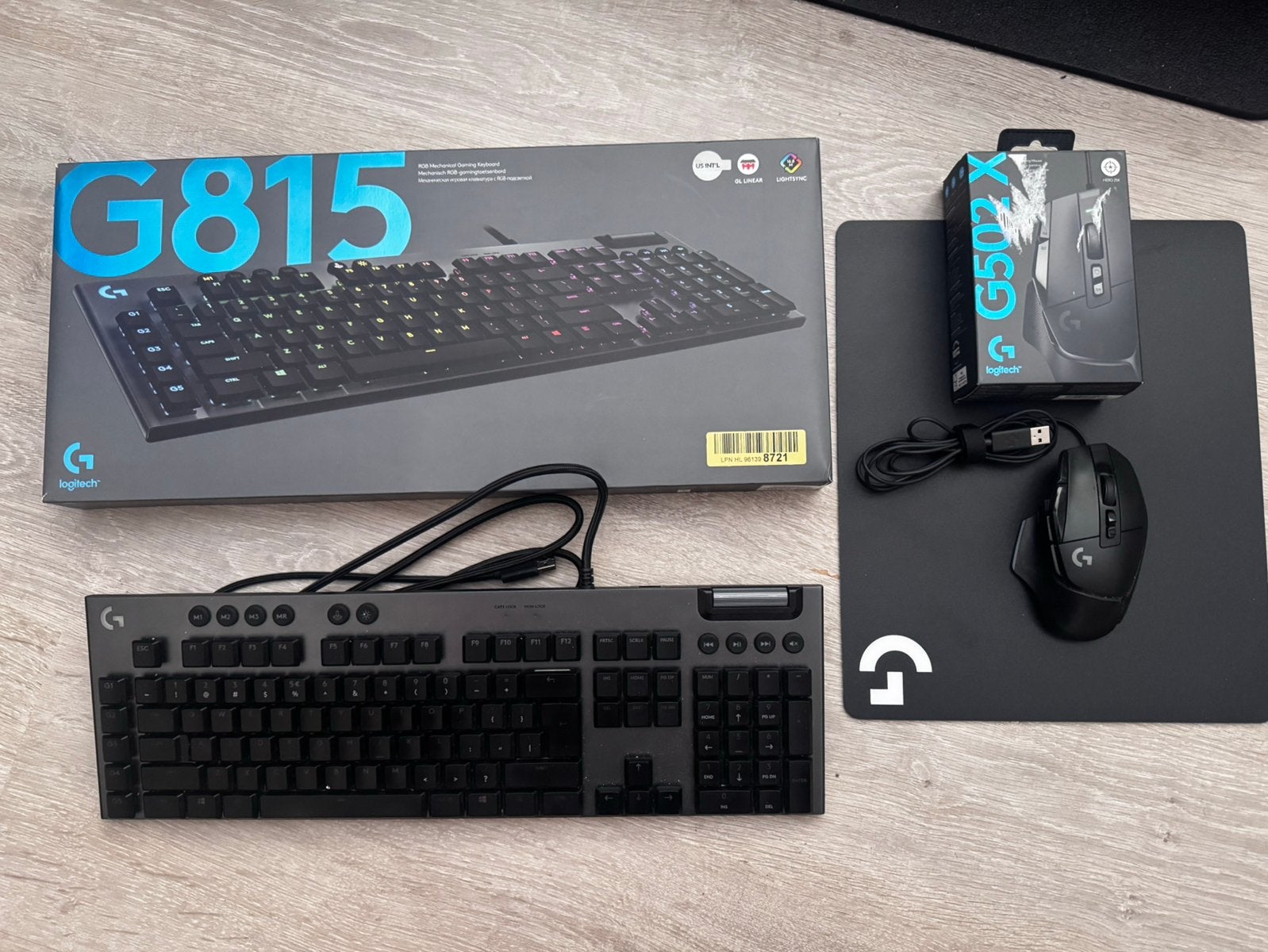 Logitech G502x + G440, Computers en Software, Rechtshandig, Muis, Zo goed als nieuw, Bedraad