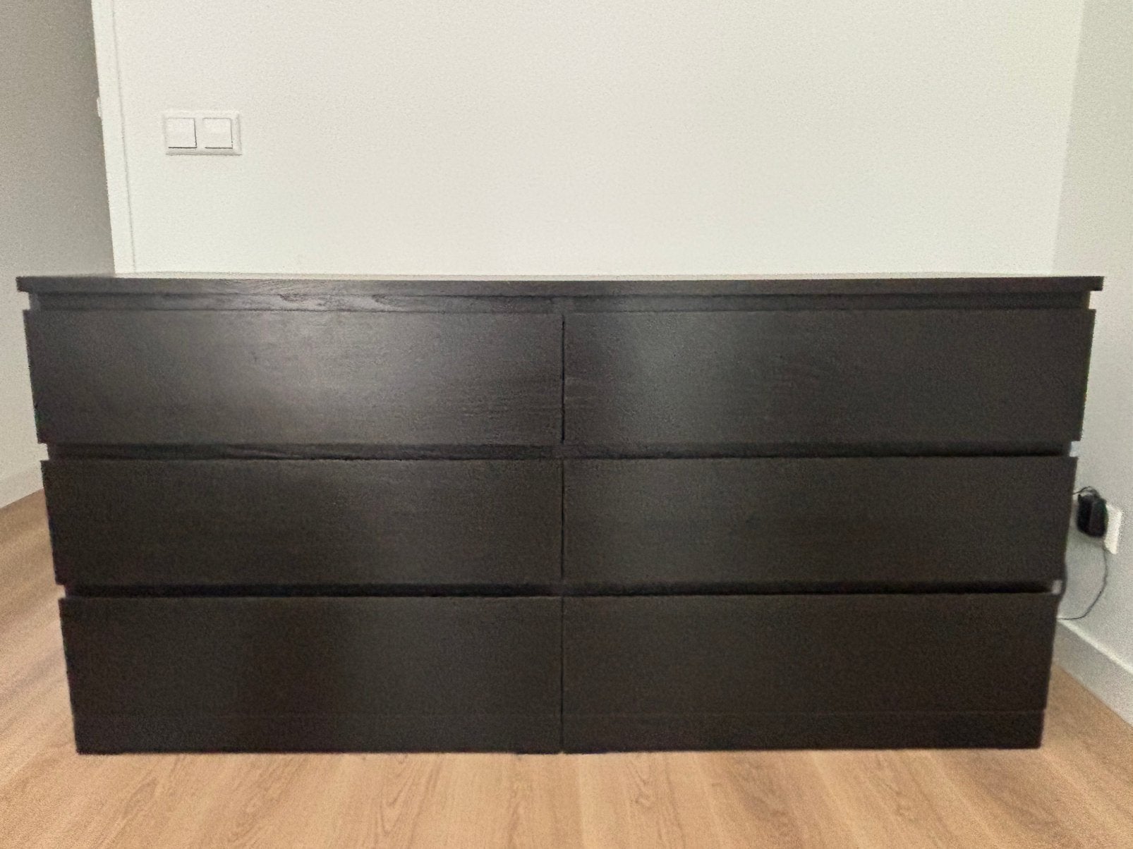 IKEA MALM Chest of 6 drawers black-brown, Ophalen, 50 tot 100 cm, Zo goed als nieuw, Minder dan 100 cm