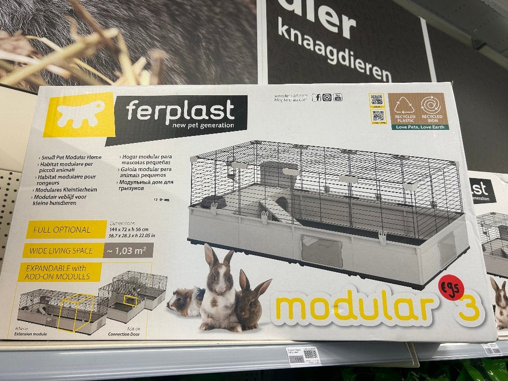 Ferplast Modular 3, Kooi, 110 cm of meer, Ophalen, Minder dan 60 cm