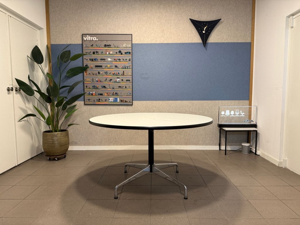 Vitra | Eames | Contract Table 130 cm | wit & chroom | 1x, Vitra, Overige houtsoorten, Kennedylaan 14b, 5571 KC Bergeijk, Rond