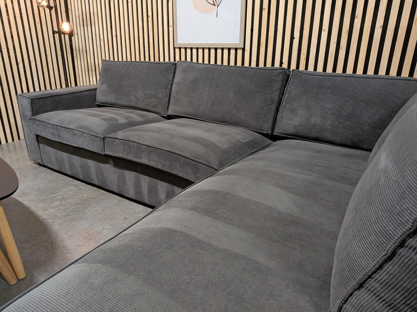 Foto 7 van WOOOD 'Thomas' Ribstof Hoekbank Grijs - Gratis Bezorging
