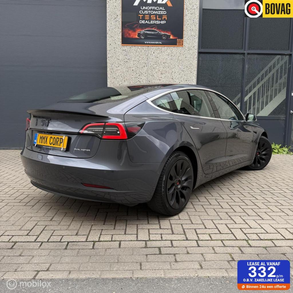 Tesla Model 3 Long Range AWD + MMX PACK + IAP, Auto's, Tesla, Automaat, Gebruikt, Zwart, Overige carrosserieën