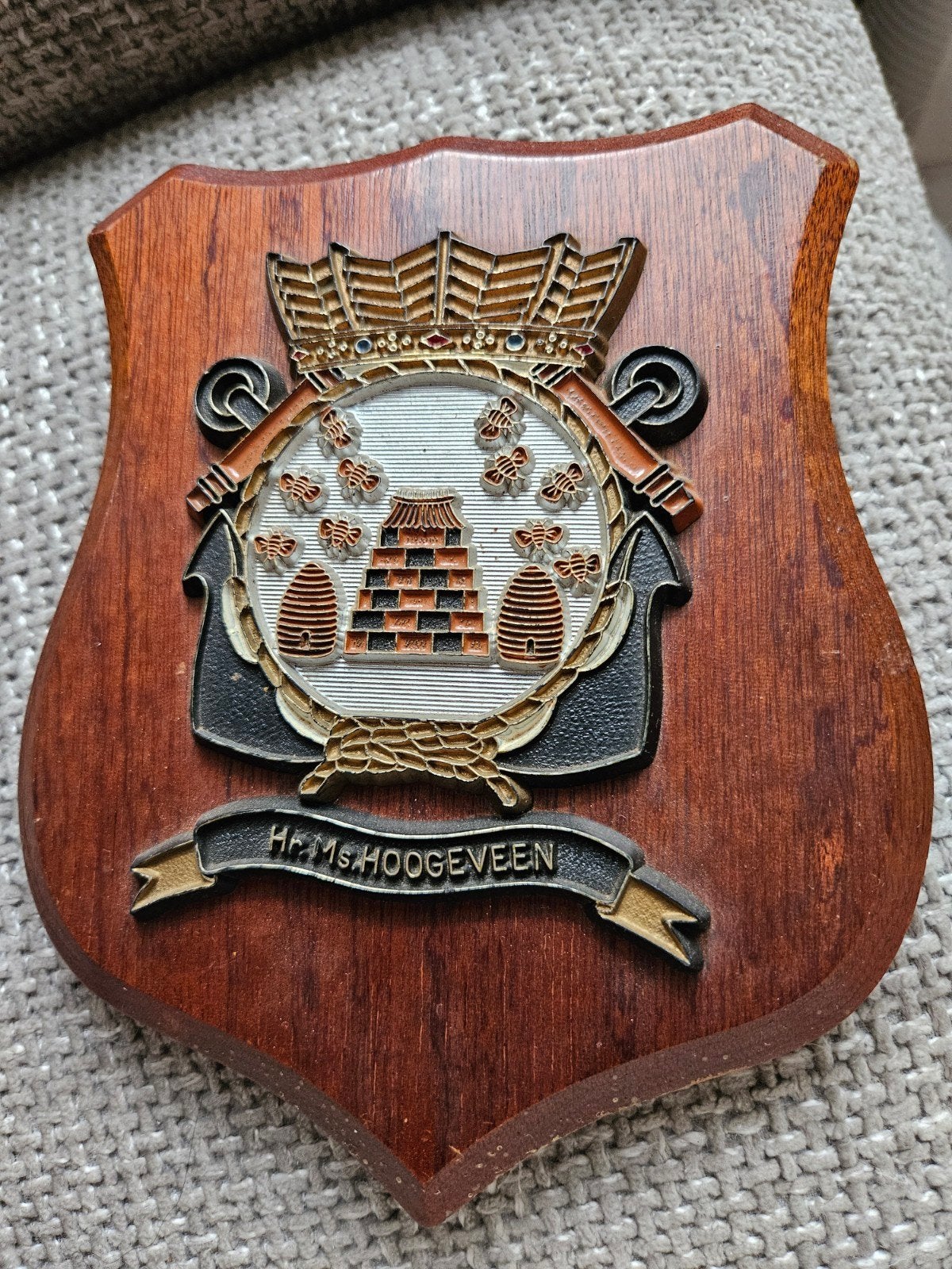 Hr Ms  Hoogeveen marine wapen, Ophalen of Verzenden, Marine, Nederland, Embleem of Badge