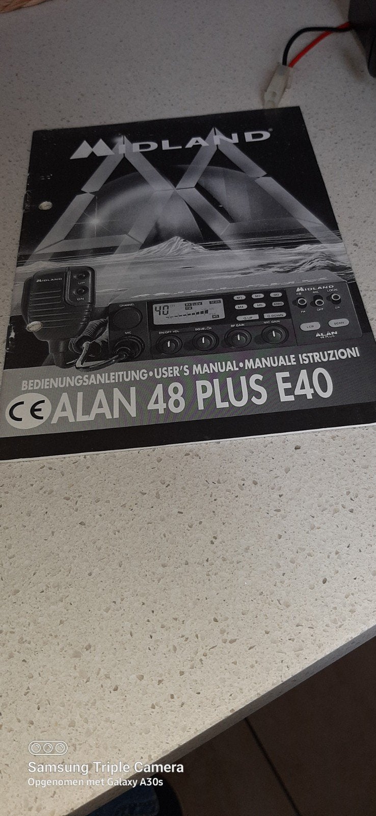 Midland Alan 48 Plus E40 CB Transceiver met Handleiding, Telecommunicatie, Zenders en Ontvangers, Gebruikt, Zender en Ontvanger