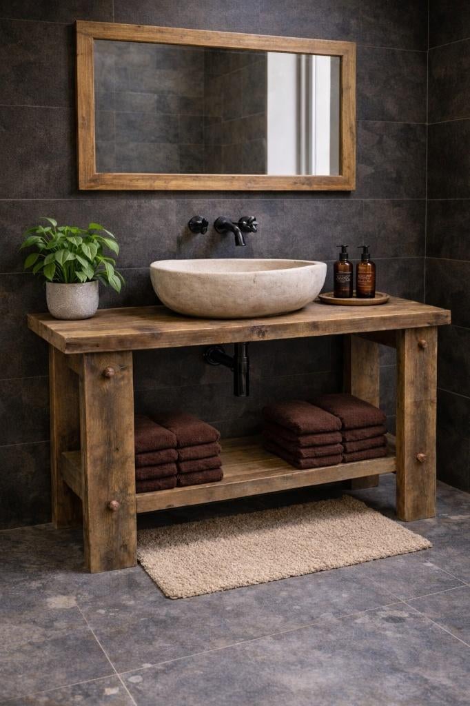 Unieke landelijke sidetable | badkamermeubel | toilettafel, Landelijk | sober | industrieel | rustiek interieur, 50 tot 100 cm