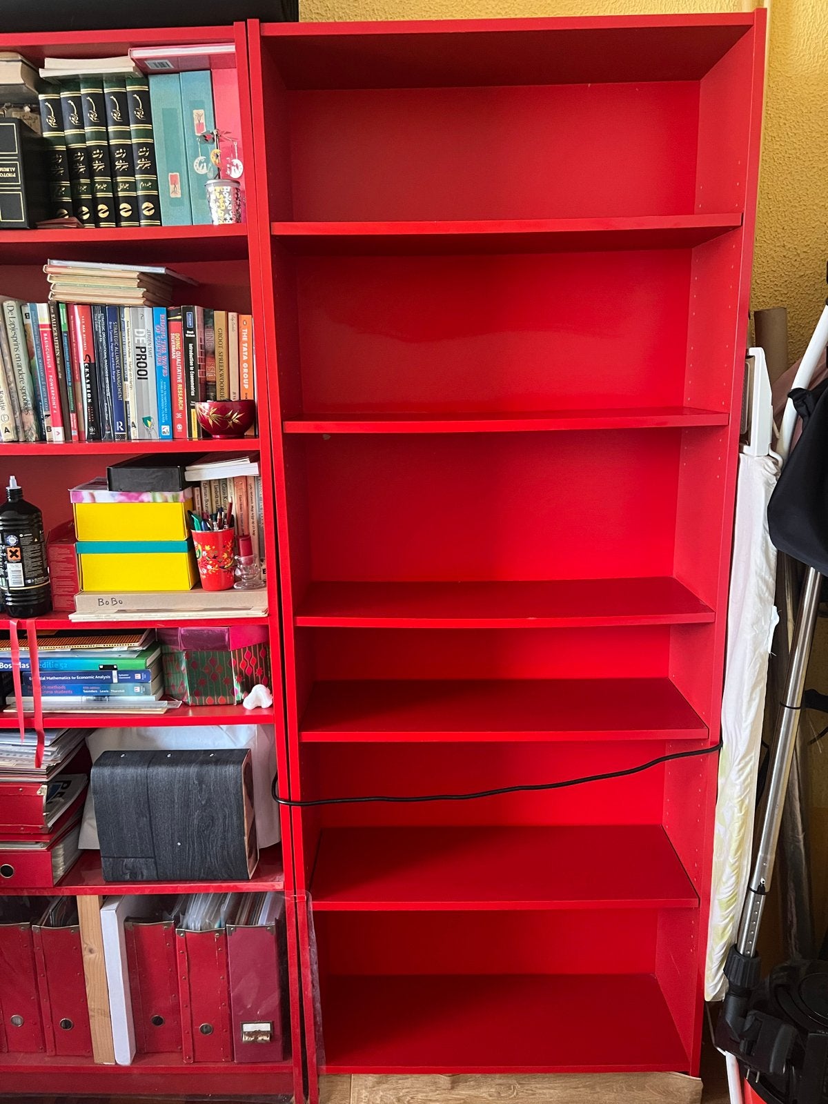 IKEA BILLY boekenkast rood – ca. 80  30  202 cm, Ophalen, Met plank(en), Gebruikt, 200 cm of meer