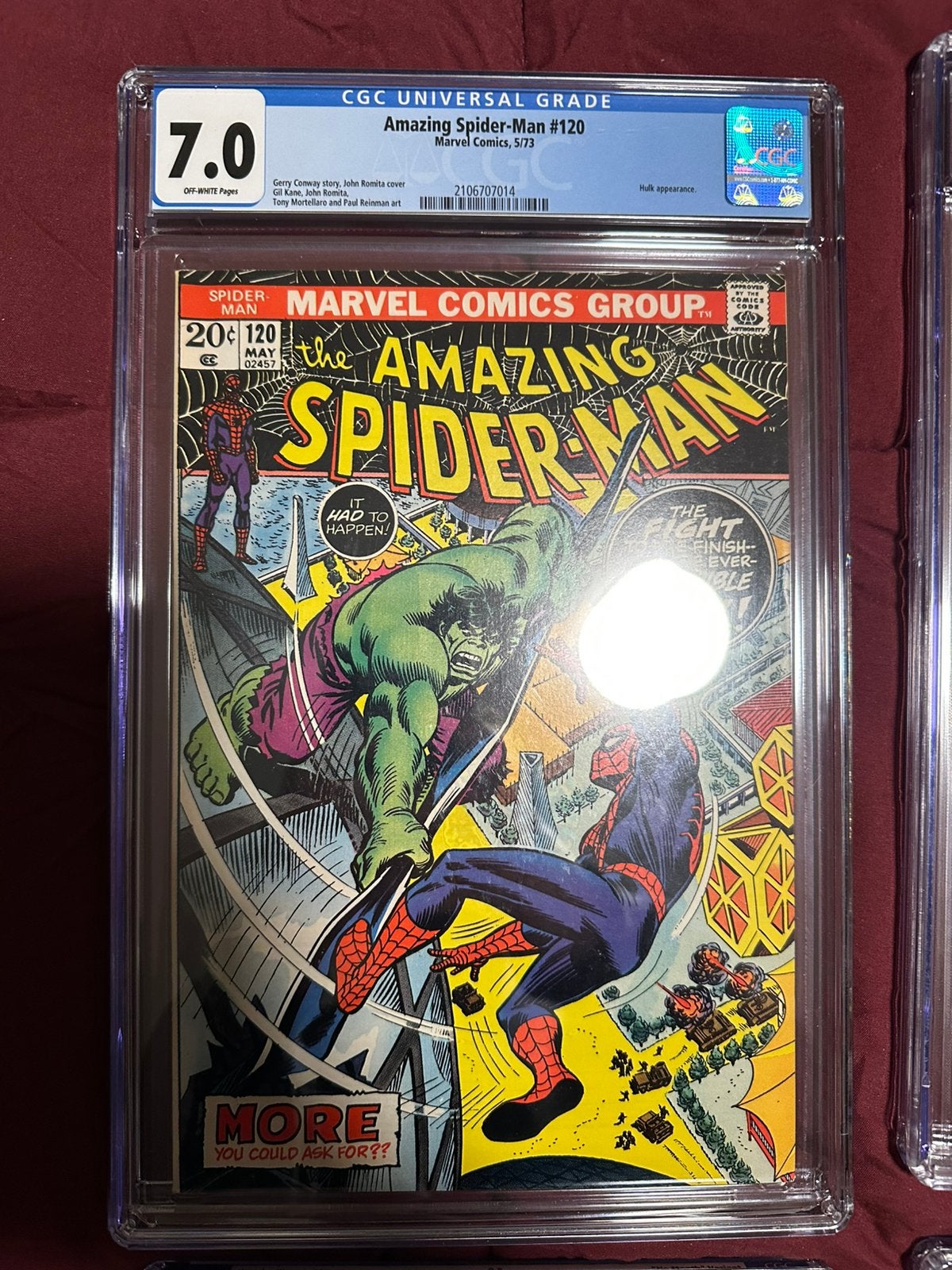 Spider-Man #120 CGC 7.0, Boeken, Strips | Comics, Eén comic, Ophalen, Zo goed als nieuw, Amerika