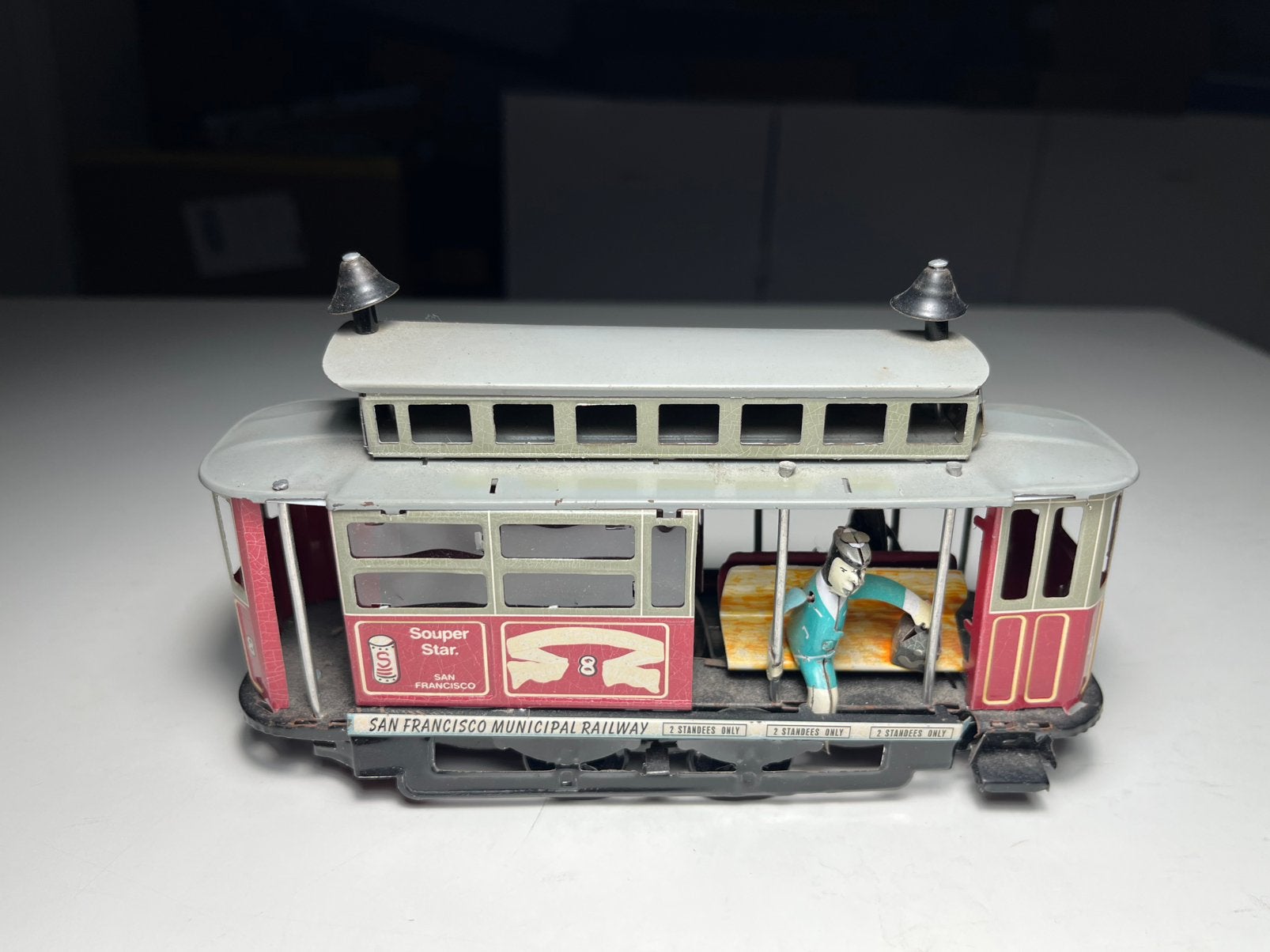 Merkloos - Vintage tin toy cable car tram, Verzenden