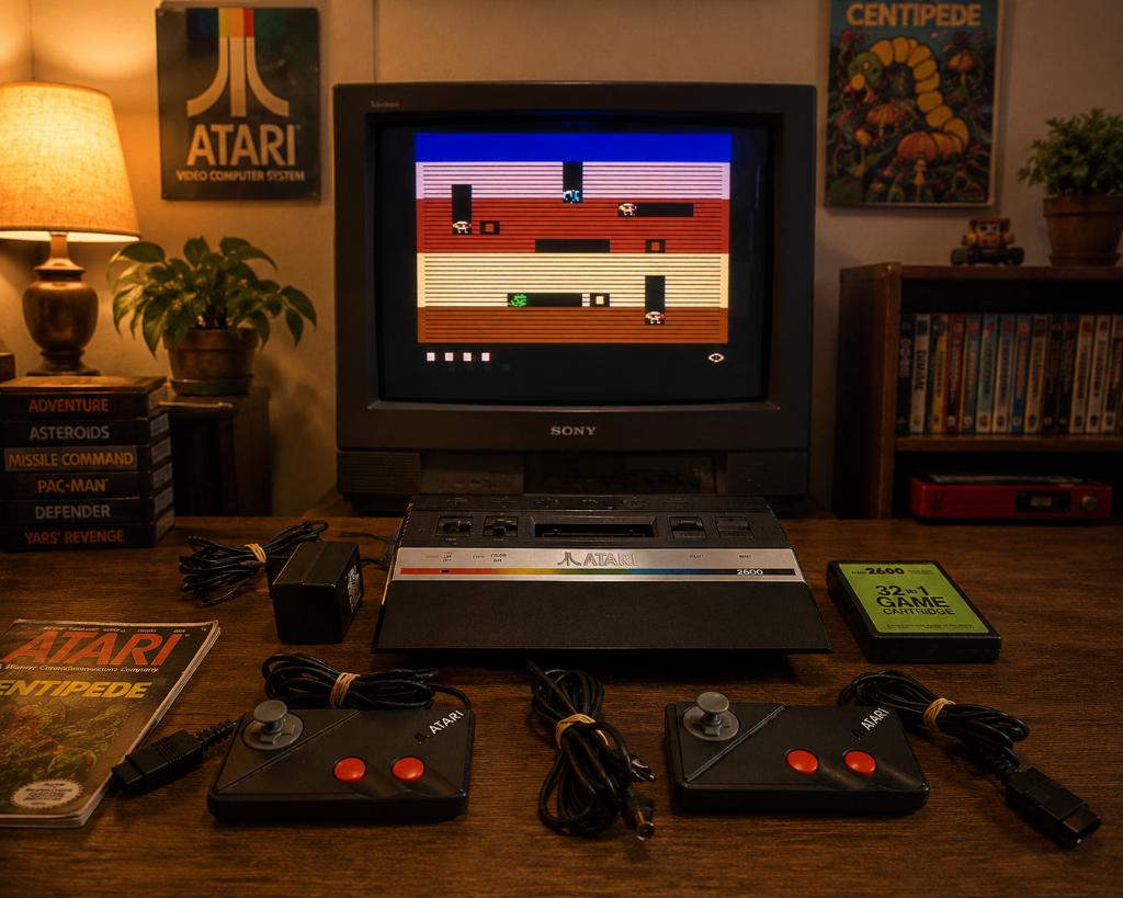 Atari - 2600 Jr - 2 Joystick's -  32-in-1, Gebruikt, 1 speler, Eén computer, Ophalen of Verzenden