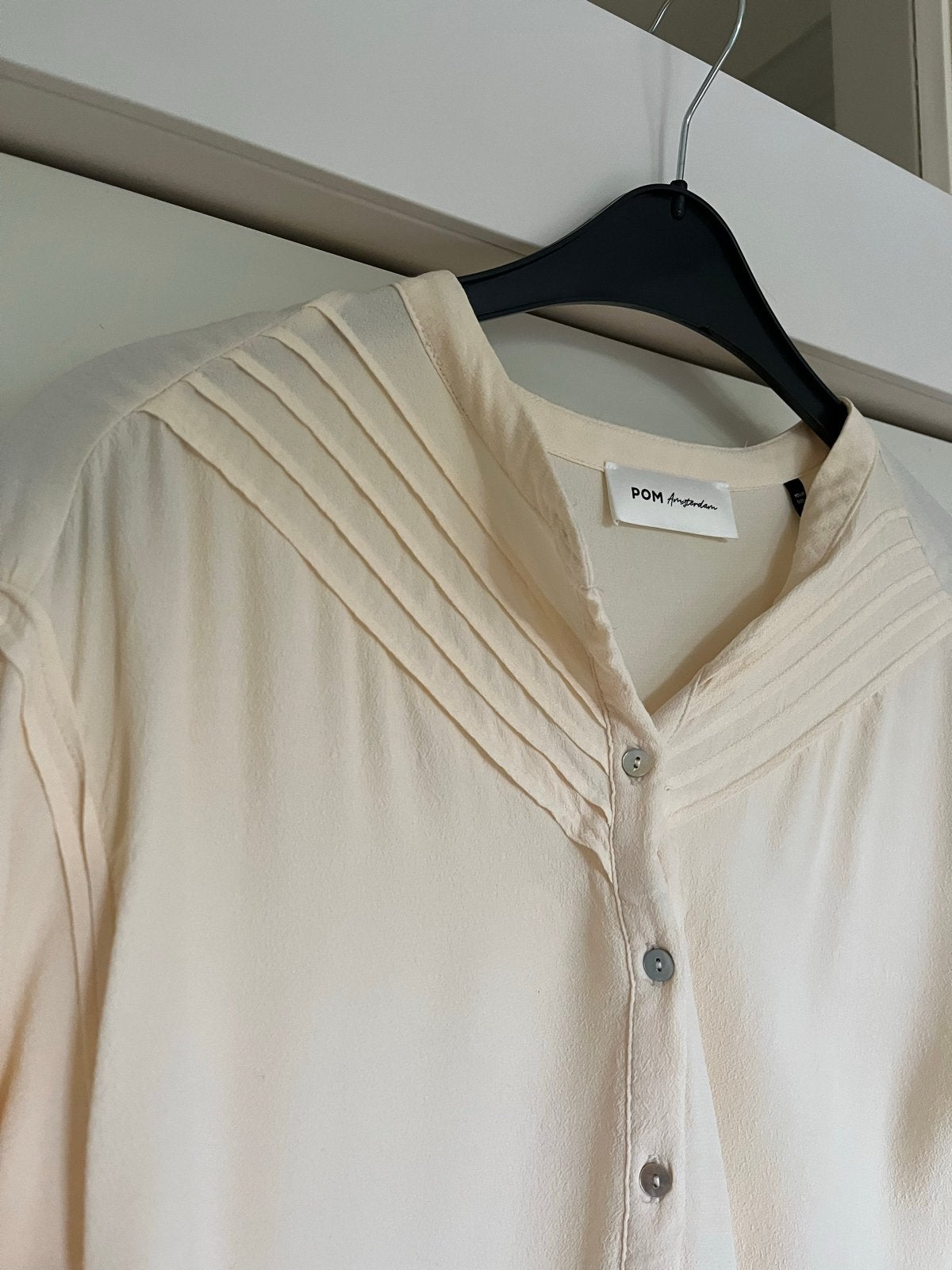 POM Amsterdam blouse maat 42, Kleding | Dames, Ophalen of Verzenden, Zo goed als nieuw, Maat 42/44 (L), Beige