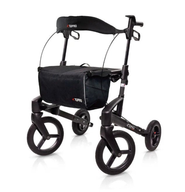 Rollator Topro Olympos ATR, rugsteun, zwart, als nieuw!, Diversen, Rollators, Zo goed als nieuw, Opvouwbaar, Ophalen