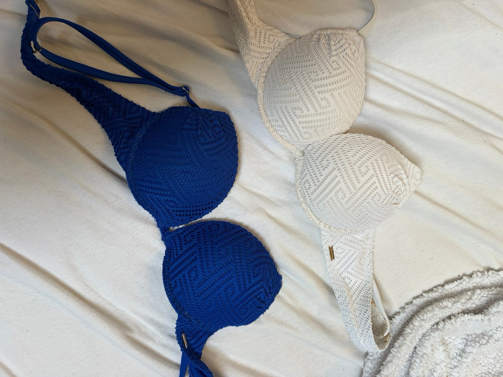 blauwe en witte bikini top push up, Ophalen of Verzenden, Zo goed als nieuw, Blauw, Bikini
