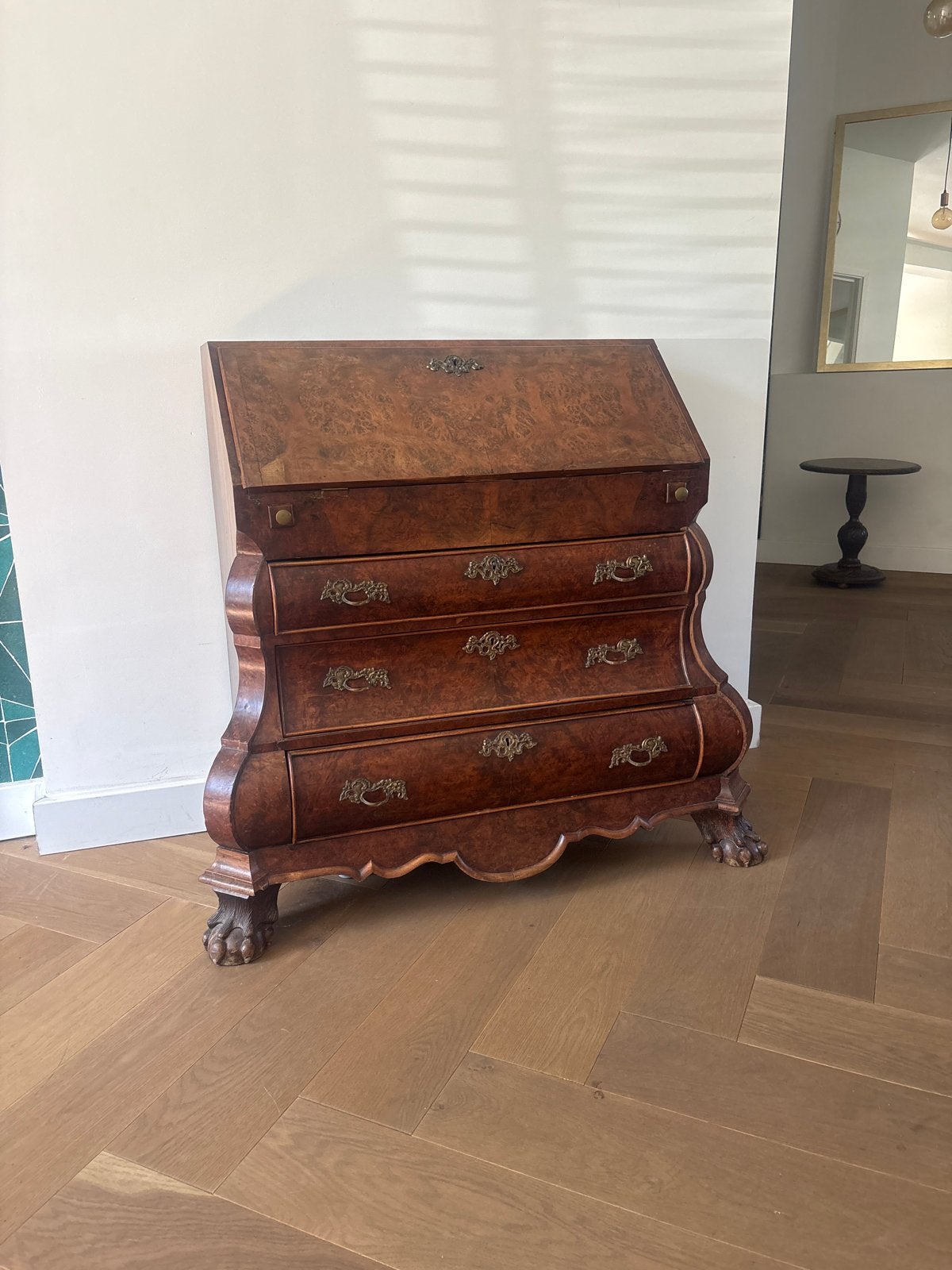 Antiek Biedermeier secretaire met ladeblok, Antiek en Kunst, Ophalen