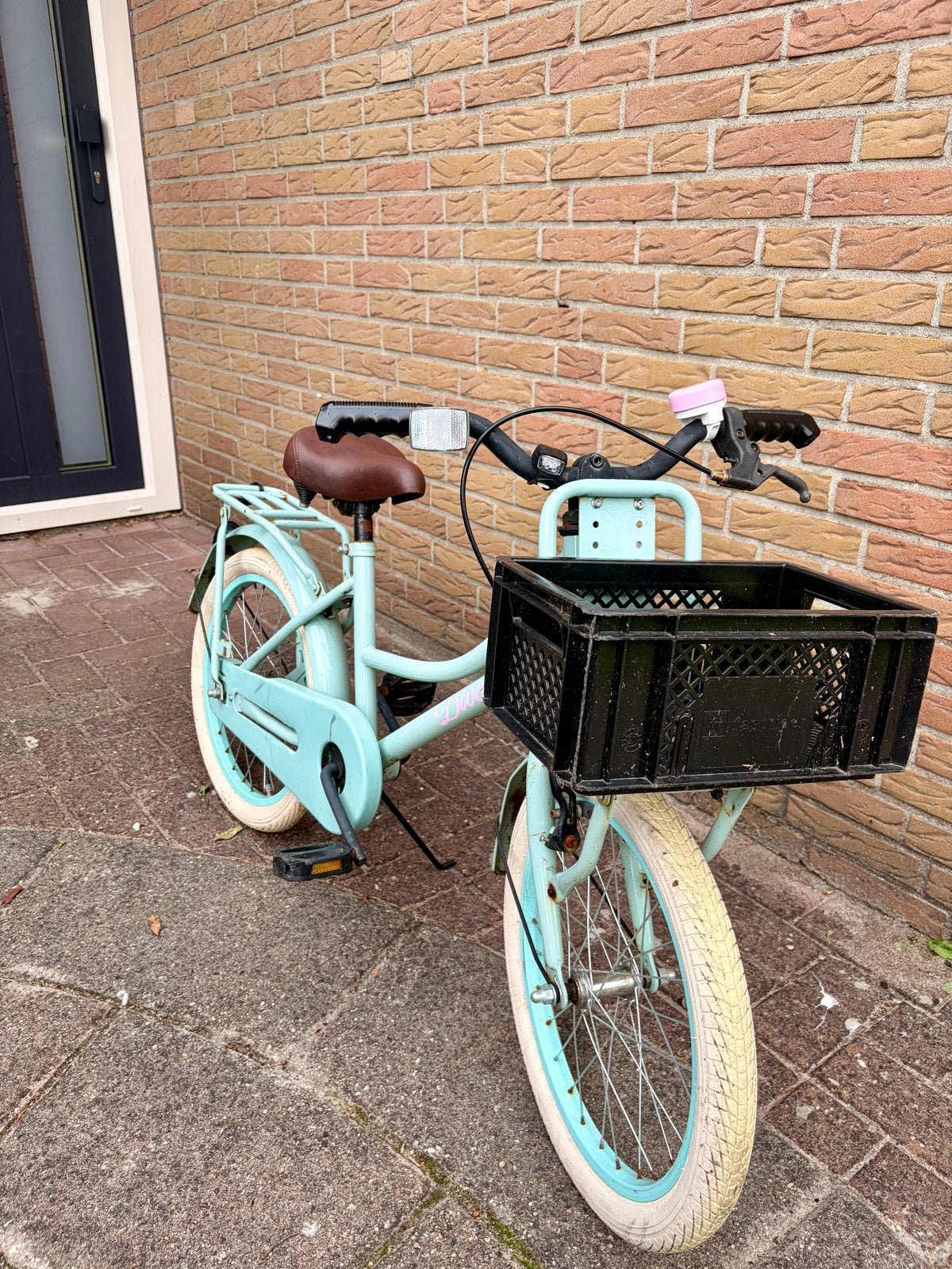 Kinderfiets 18 inch met mandje en terugtraprem, Fietsen en Brommers, Fietsen | Meisjes, Ophalen, Gebruikt, Terugtraprem, 20 inch