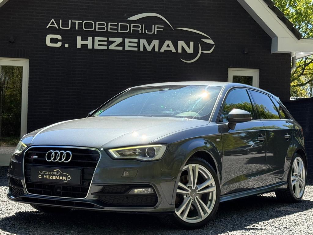 Audi A3 Sportback 1.8 TFSI 180-PK 3X S LINE DAYTONA AUTOMAAT, Gebruikt, Zwart, 4 cilinders, Leder en Stof