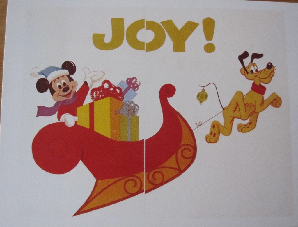 Kerst - Disney Holiday greetings - Mickey en Pluto - nieuw, Verzenden, 1980 tot heden, Ongelopen, Overige thema's