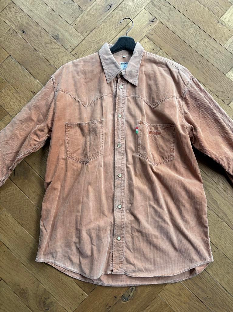 Moschino Jeans Corduroy Overhemd - Maat L, Kleding | Heren, Ophalen of Verzenden, Zo goed als nieuw, Overige kleuren, Halswijdte 41/42 (L)