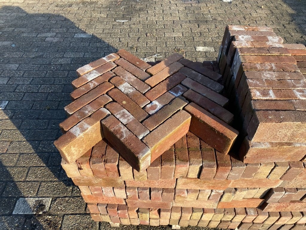 013. 5.04 m2 Waalformaat Rood-bruin 5x20x10 cm €100,00!, Tuin en Terras, Keramiek, Klinkers, Nieuw, 5 tot 10 m²