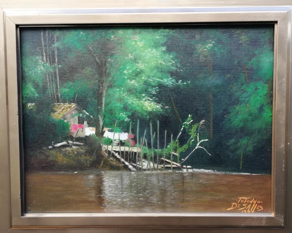 TONONHO De Salles. Cabana na selva(Brazilië) Olie/doek., Ophalen