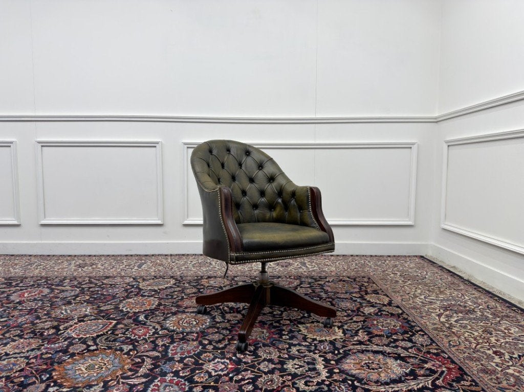 Klassiek Engels Chesterfield Bureaustoel, Ophalen of Verzenden
