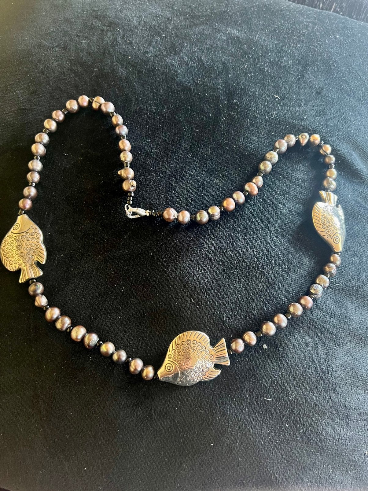 Ketting met grijze parels, Ophalen of Verzenden, Zo goed als nieuw