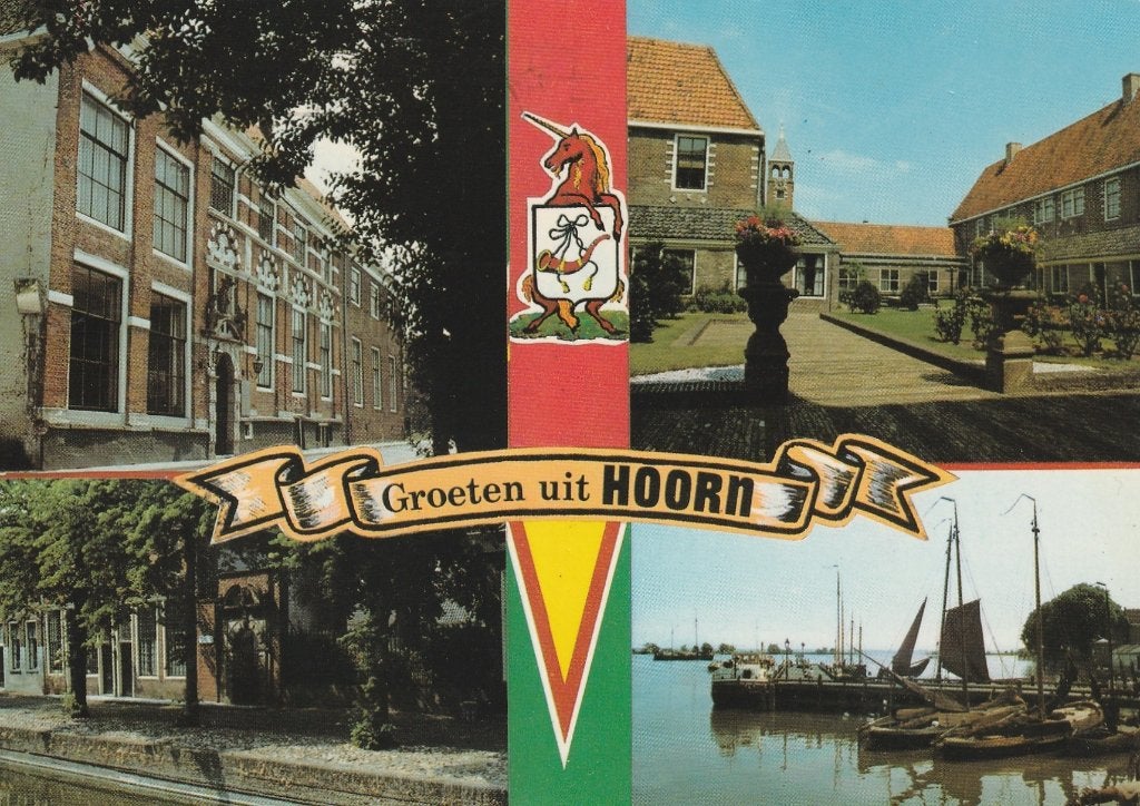 HOORN Gevels Kade Hofje Haven Groeten, Verzamelen, Verzenden, 1960 tot 1980, Ongelopen, Noord-Holland