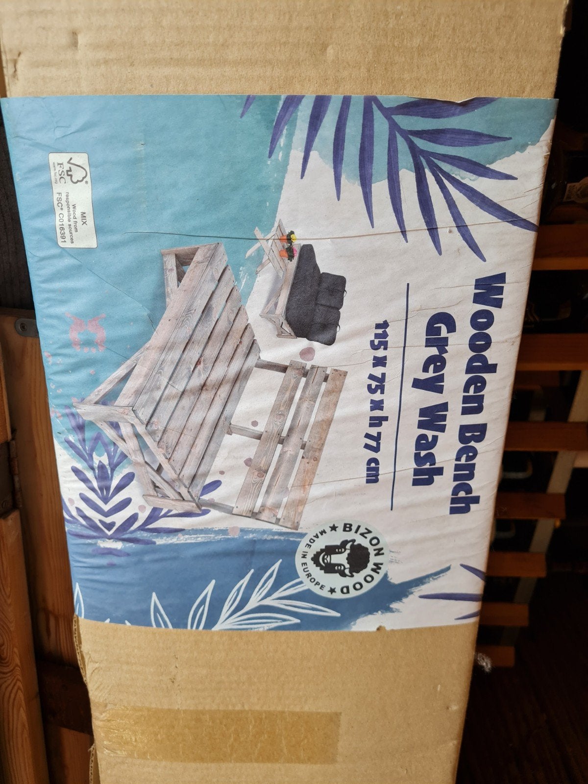 Houten pallet bankje, 115 cm x 75 cm x 77 cm, nieuw, Ophalen, Nieuw, Hout