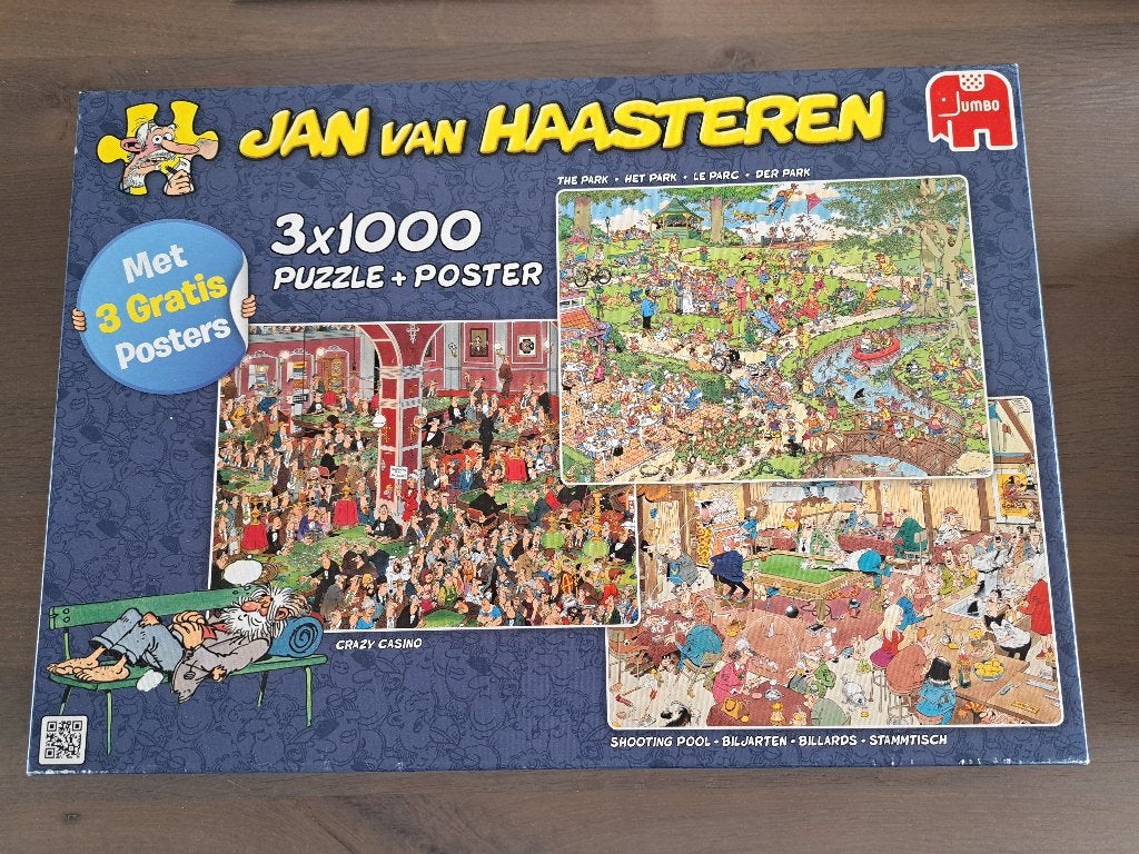 Jan van Haasteren - Crazy Casino, Het Park, Biljarten, Ophalen of Verzenden, 500 t/m 1500 stukjes, Zo goed als nieuw, Legpuzzel