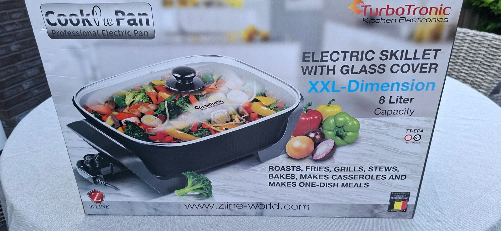 TurboTronic CookPro Pan Elektrische Koekenpan XXL 8L, Ophalen, Zo goed als nieuw