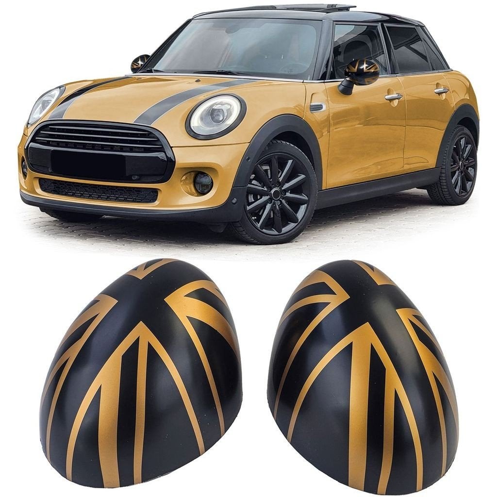 Spiegel Spiegelkappen Voor Mini F54 F55 F56 F57 Goud Zwart, Verzenden, Automotive Parts, A.parts@hotmail.nl, Trasmolenlaan 12 3447 GZ Woerden