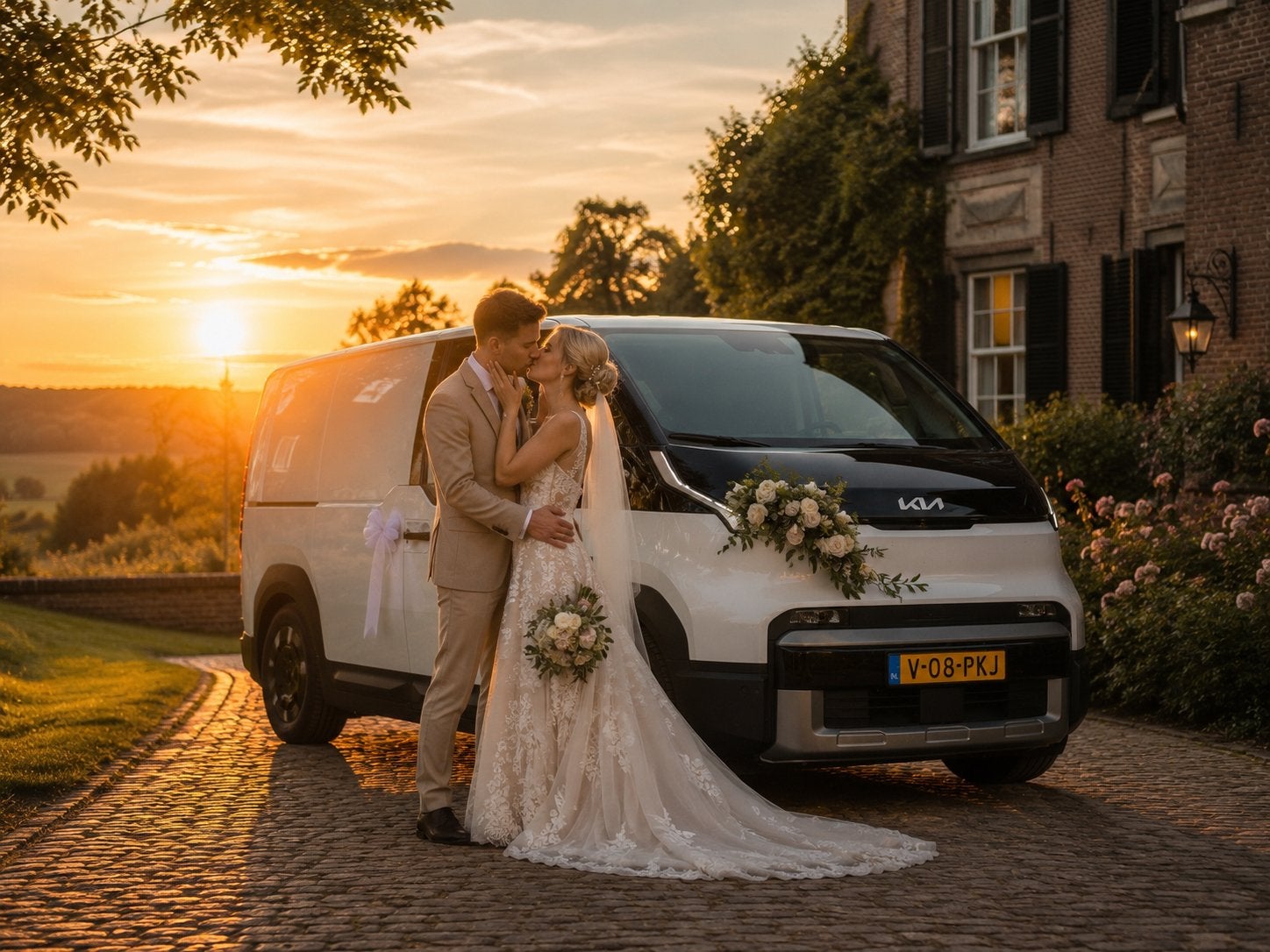 Trouwauto voor uw bruiloft, Ophalen of Verzenden, Zo goed als nieuw, Wit, Ivoor of Crème, Accessoires