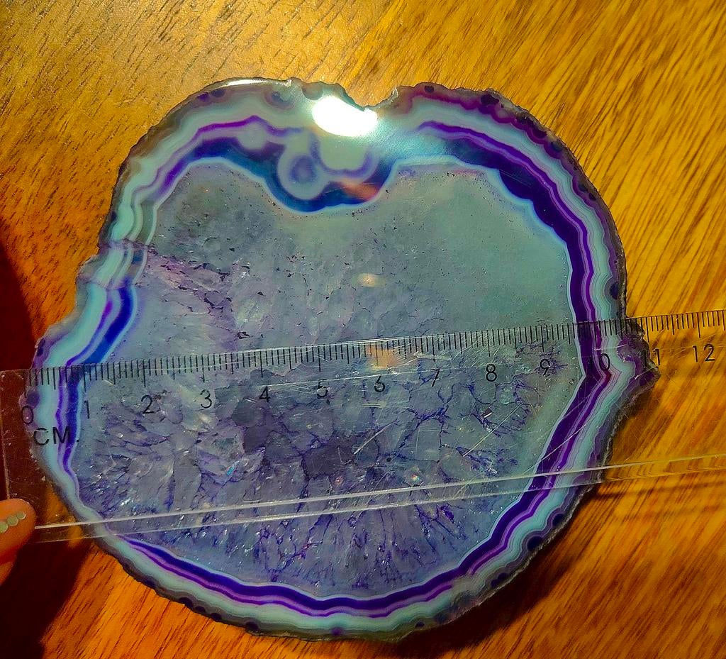 Agate schijven - Paars en Roze - Decoratie, Huis en Inrichting, Woonaccessoires | Overige, Zo goed als nieuw, Ophalen of Verzenden