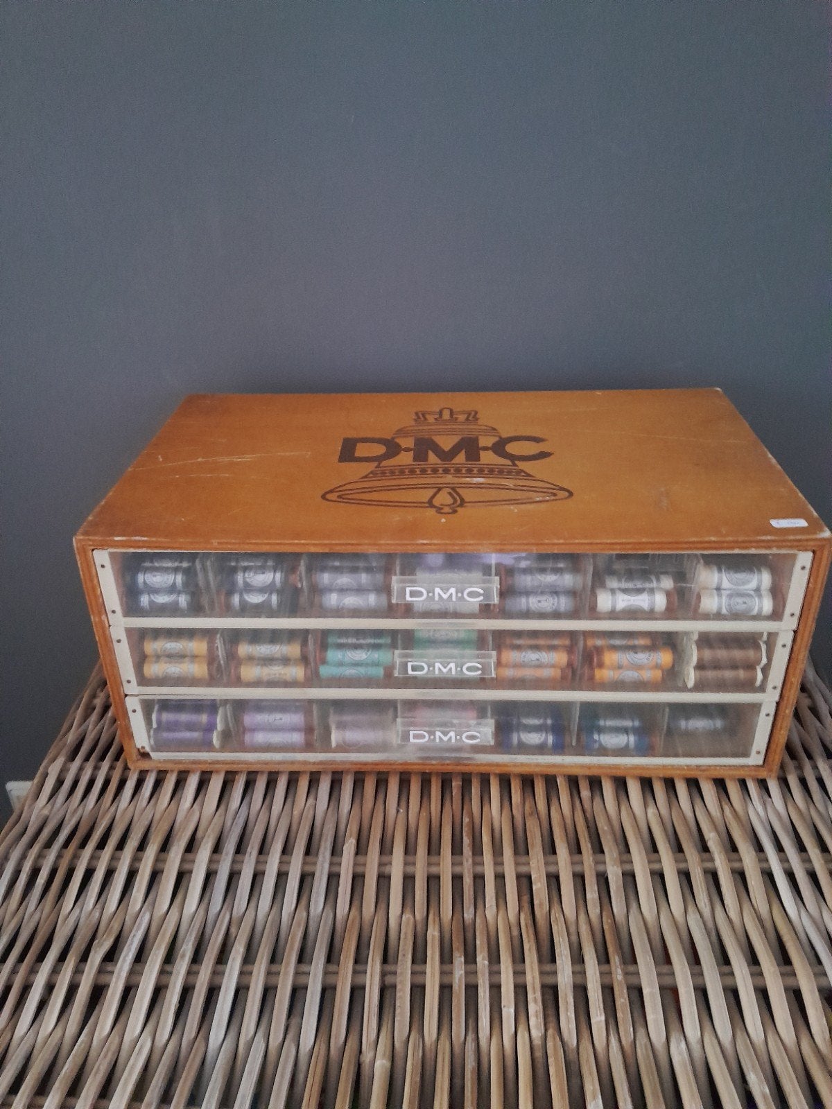 Garenkastje toonbankkastje DMC, Antiek en Kunst, Curiosa en Brocante, Ophalen of Verzenden