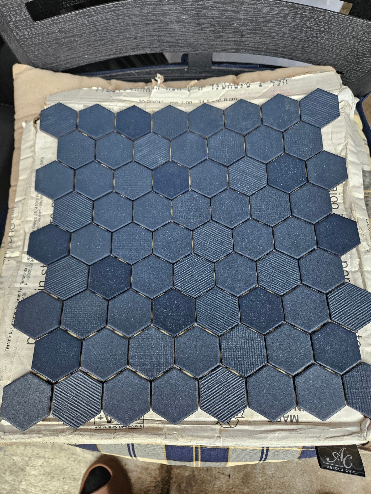 Donkerblauwe Hexagon Tegels - Keramiek, Nieuw, Minder dan 20 cm, Minder dan 5 m², Wandtegels
