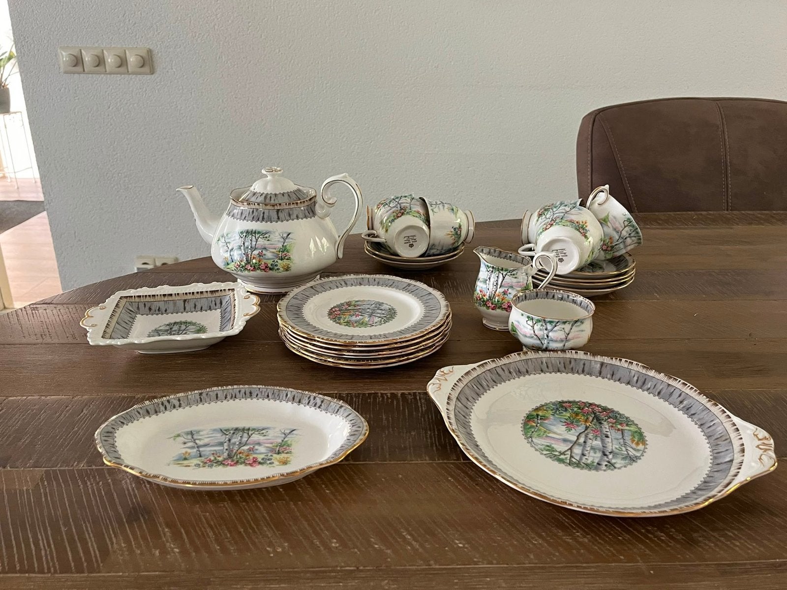 Royal Albert Silver Birch servies - complete set, Ophalen of Verzenden