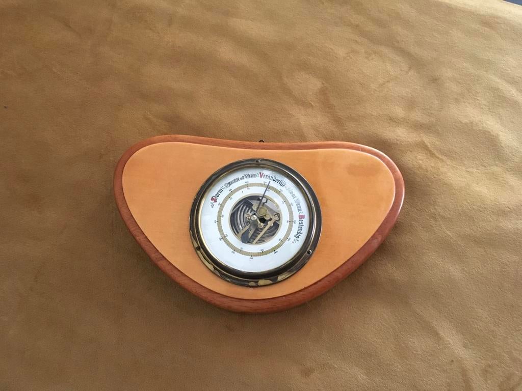 Vintage Houten Barometer - Weerstation.’60, Ophalen of Verzenden, Zo goed als nieuw, Barometer