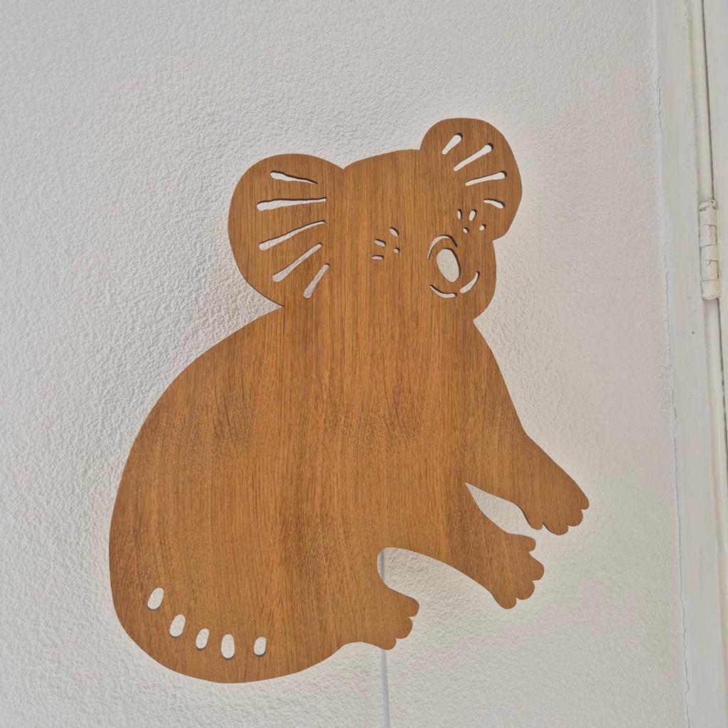 Koala Nachtlampje - Houten Wandlamp voor Kinderkamer, Ophalen of Verzenden, Zo goed als nieuw, Kindvriendelijk, Hout, Dieren