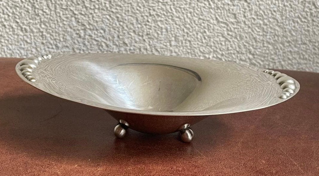 Vintage verzilverd schaaltje op bolpootjes, Ophalen of Verzenden, Zilver