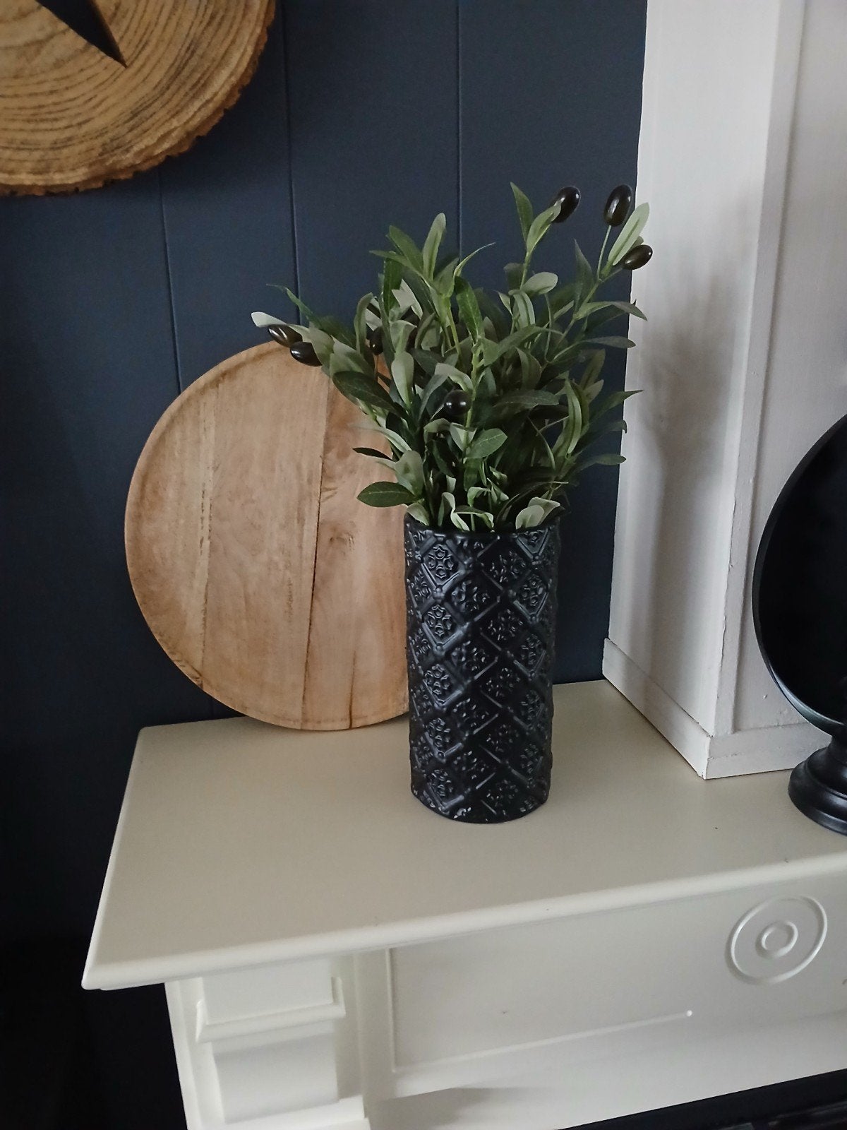 zwarte vaas bloempot, Huis en Inrichting, Zwart, 25 cm, Ophalen of Verzenden, Zo goed als nieuw