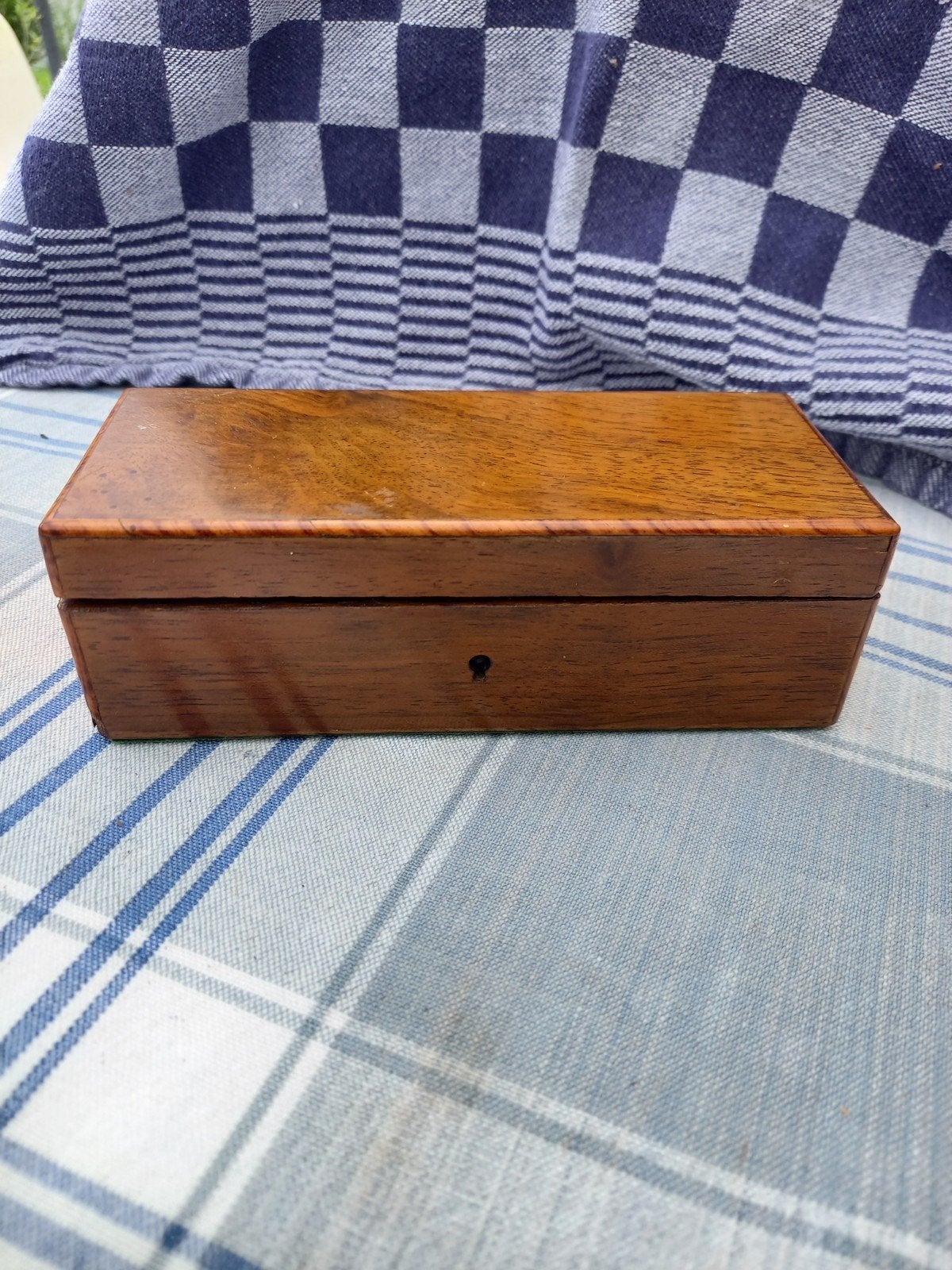 Mooi houten doosje met 9 gebakvorkjes, Ophalen of Verzenden, Hout