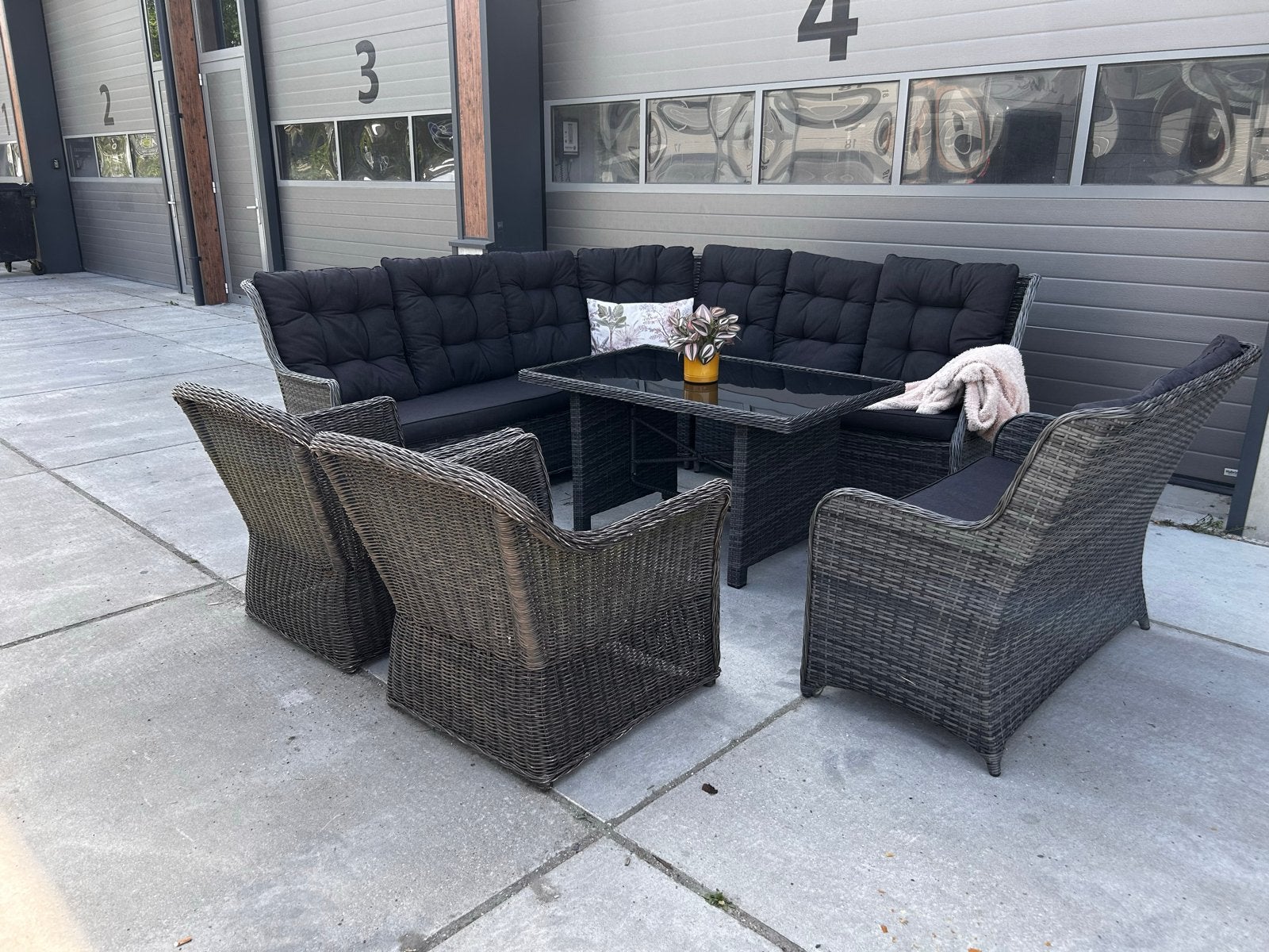 Grote BOIS LE DUC dining loungeset met 2 extra stoelen, Tuin en Terras, Bank, ., Meer dan 8 zitplaatsen, Ophalen of Verzenden