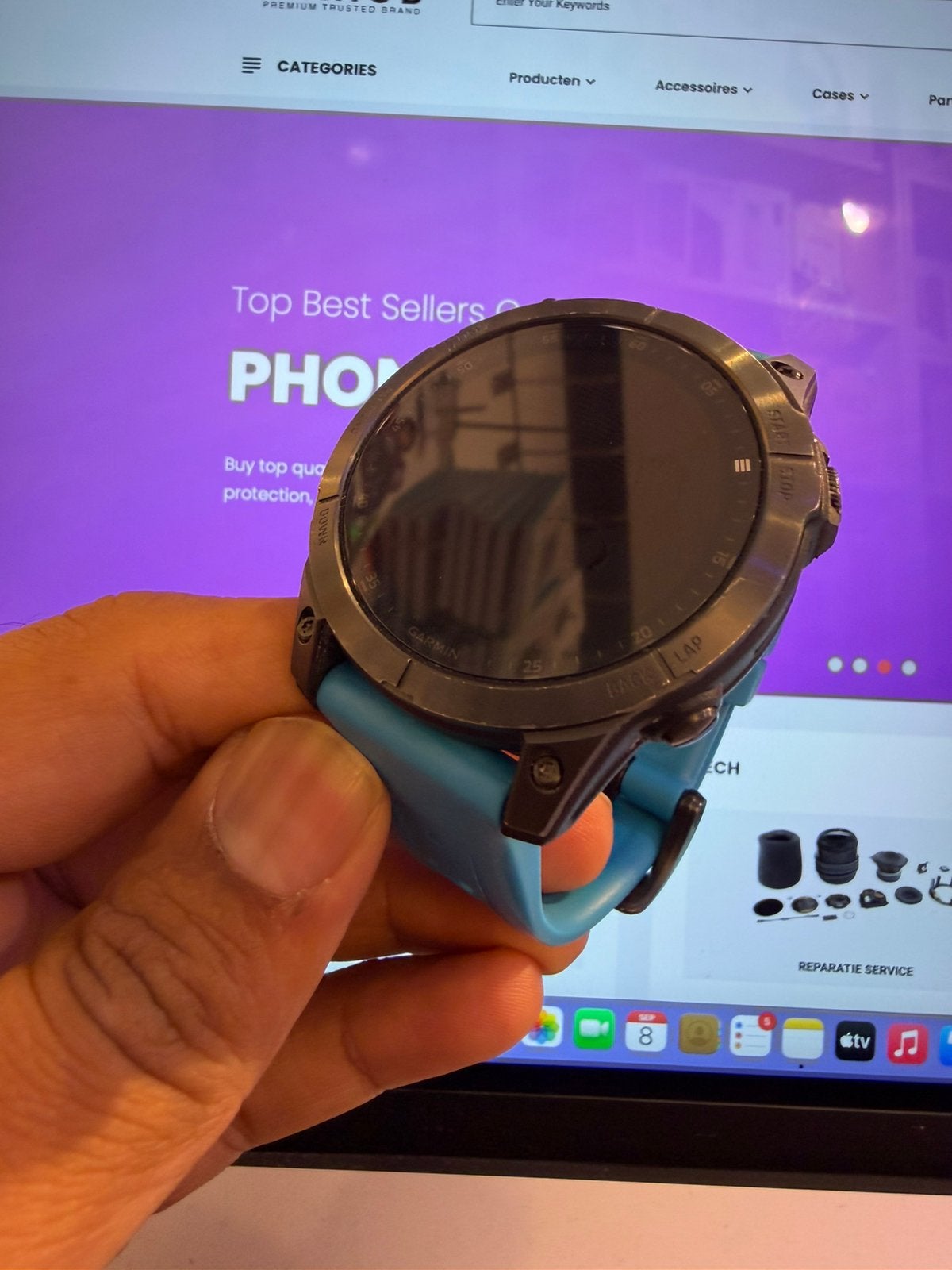 Gebruikt Garmin Epix Gen 2 Sapphire Titanium 47mm, Stappen, Zwart, Garmin, Ophalen of Verzenden