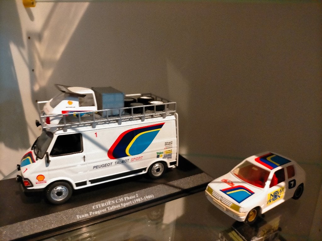 Citroen C35 Team Peugeot Talbot + Peugeot 205, Ophalen of Verzenden, Tractor of Landbouw, Norev