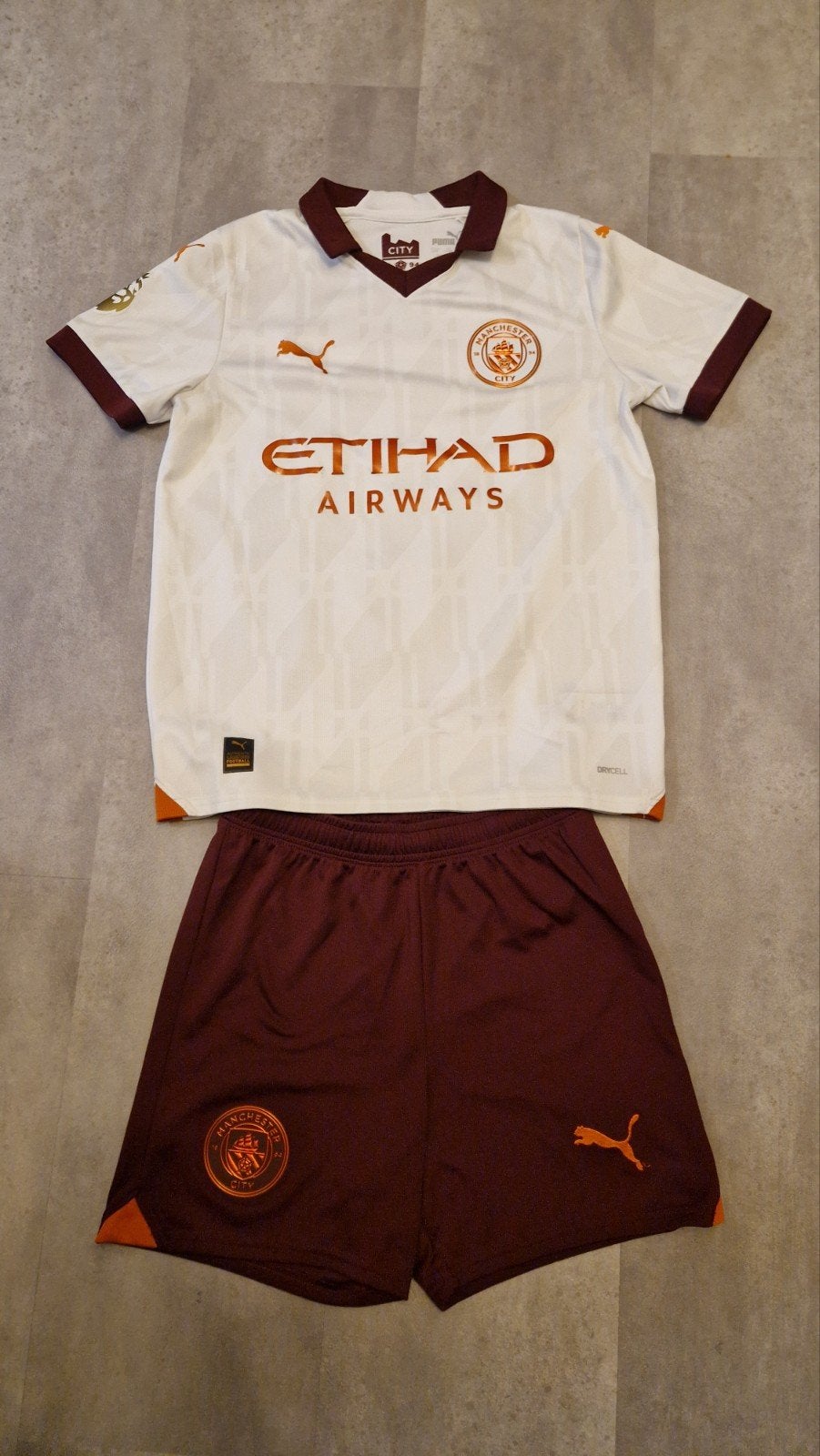 Manchester City Voetbaltenue Maat 164, Gebruikt, Puma, Sport- of Zwemkleding, Ophalen of Verzenden