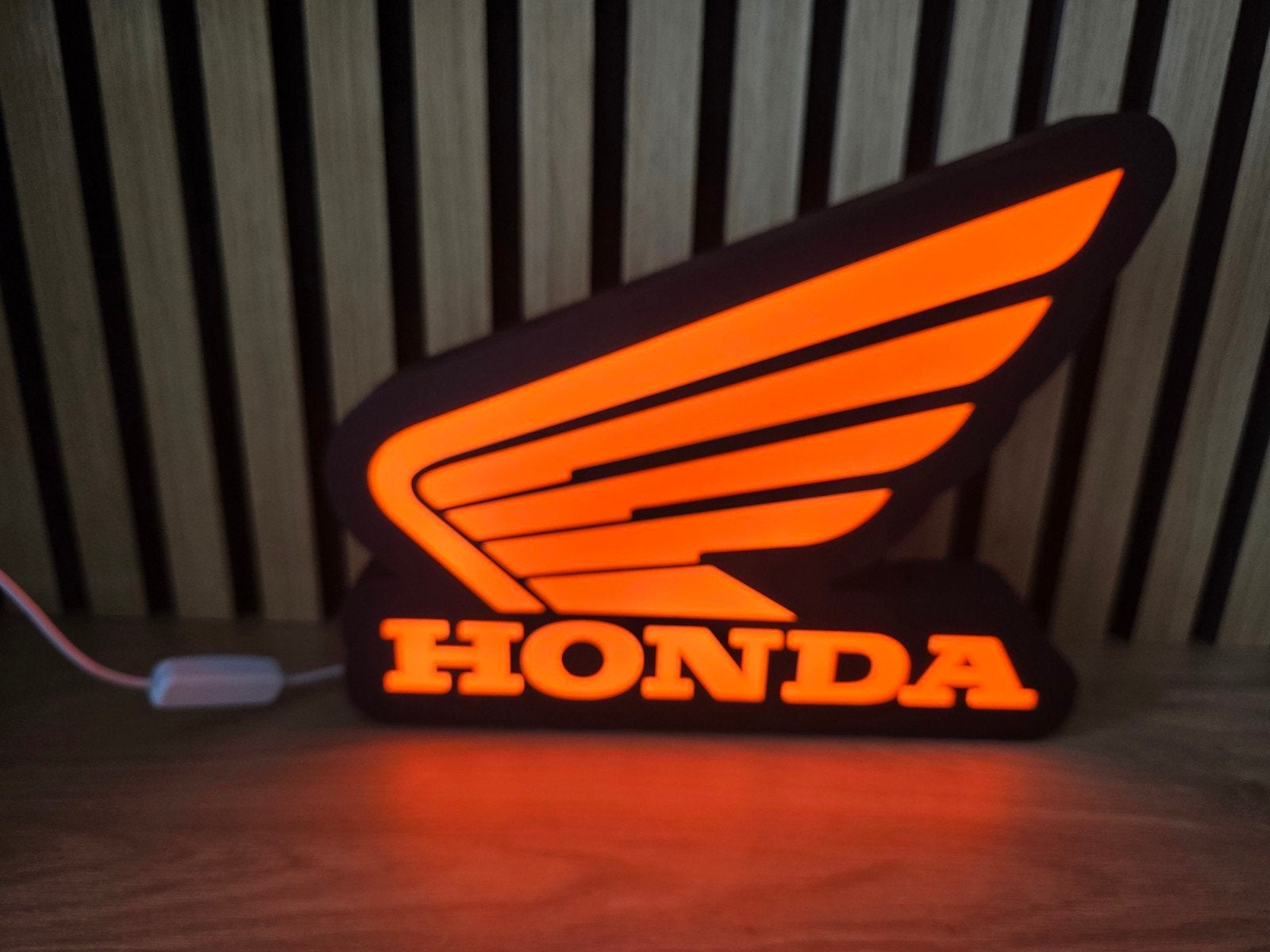 Honda Vleugel Logo LED Verlichting - Uniek Decorstuk, Zwart, Nieuw, Kunststof, Ophalen of Verzenden