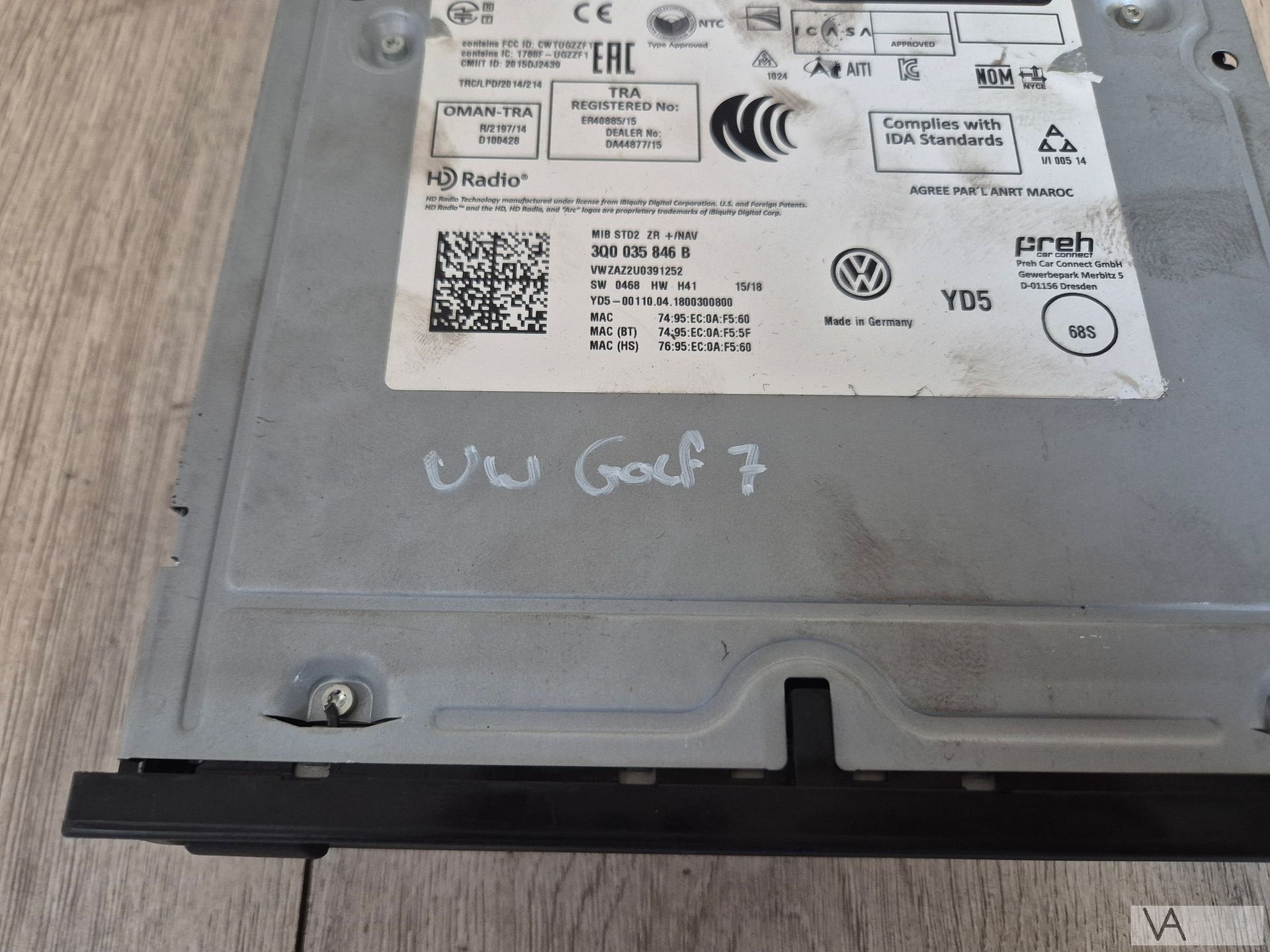 Radio navigatie module mib2 VW Polo 2g VW Golf 7 3q0035846b, Gebruikt, -, Volkswagen, -